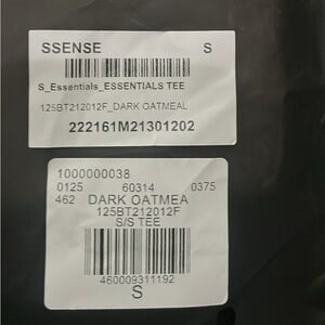 NEW Fear Of God Essentials Dark Oatmeal Short Sleeve T-Shirt Size(Small-Medium)